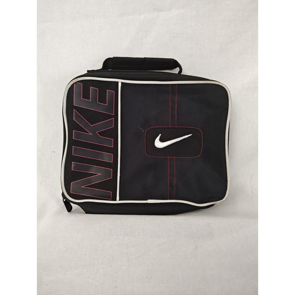 Nike Red &‎ Black Lunch Box Tote Insulated Thermal Bag Zip Up 10 X 8 Kids Adults